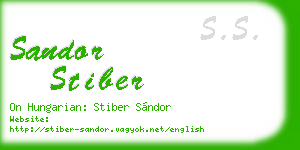sandor stiber business card